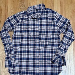 Patagonia Navy and Cream Plaid Button Down Shirt